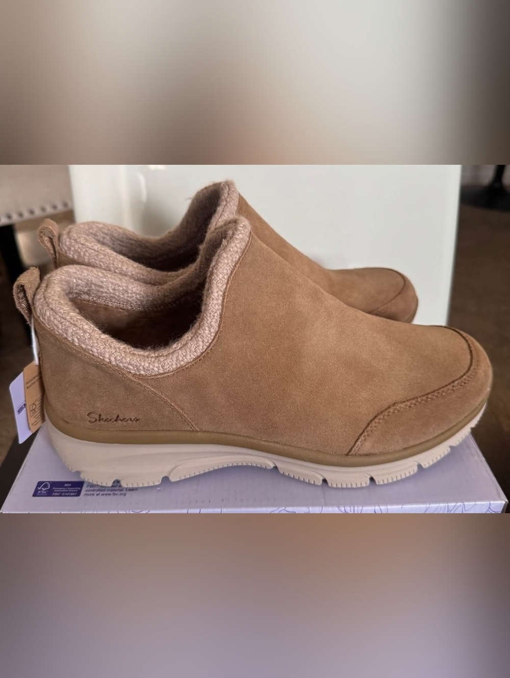 New-Comfy Skechers slip-ons. Has Air-Cooled Memory Foam and Relaxed Fit-size 11